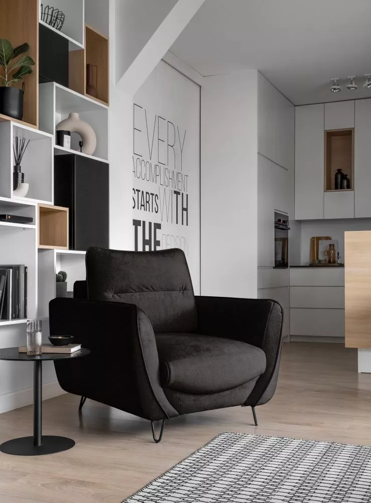 Mīksts krēsls Silva 1S standard Sēdvietas dziļums: 60 cm, · Tumši brūns · 93 × 95 × 82 cm