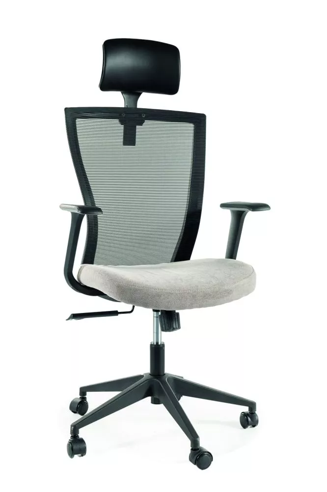 Datorkrēsls Q-328H Korpusa krāsa: pelēks, Elementu krāsa: melns, · 62 × 97 cm