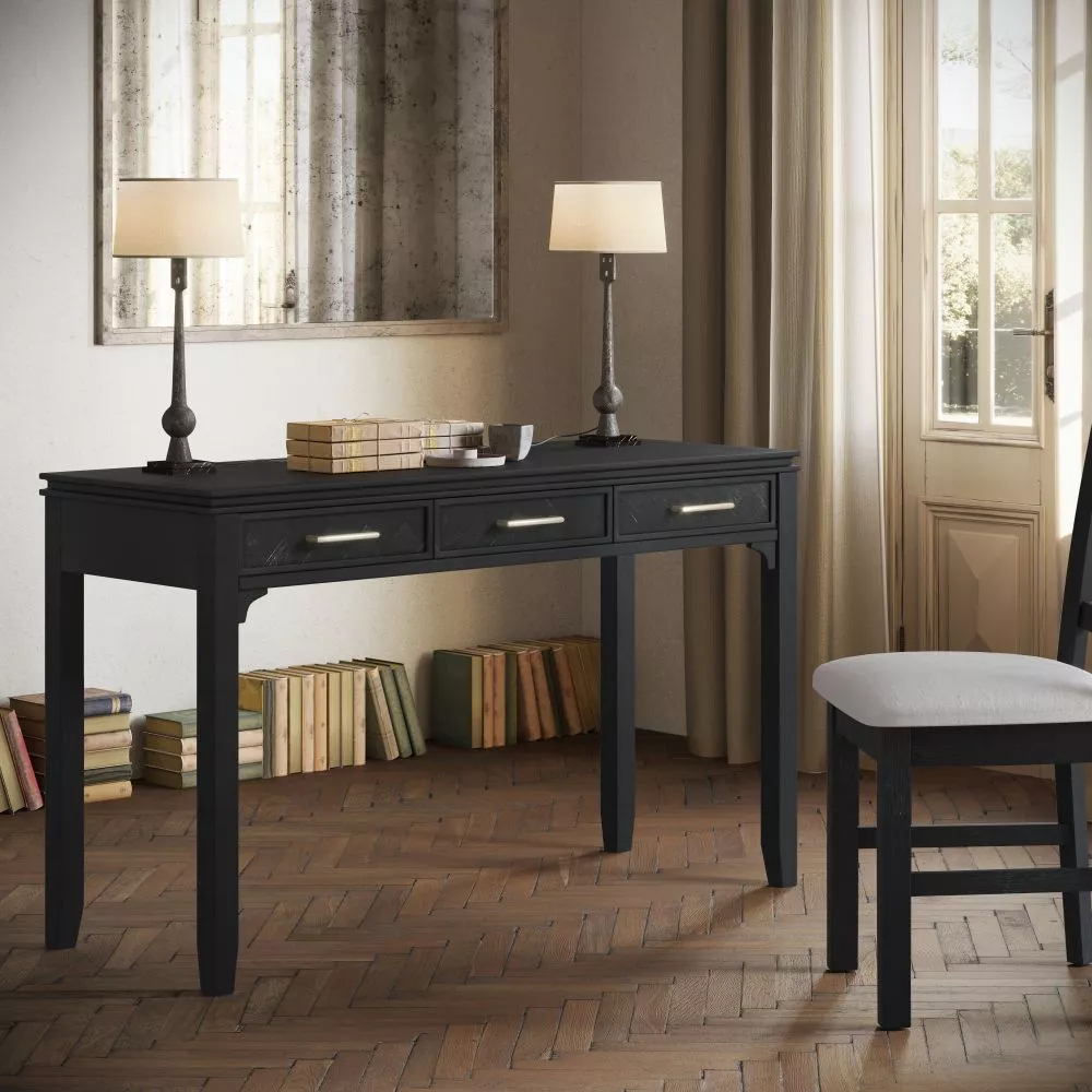Kosmētikas galds Avola AV2256-48 · Melns · 122 × 76 × 46 cm