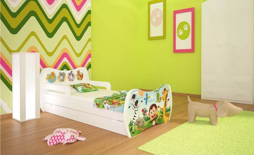 Bērnu gulta Dream L04 160x80 DM06 ar stelāžu Guļamvietas platums: 80 cm, Guļamvietas garums: 160 cm, · 104 × 164 × 71 cm