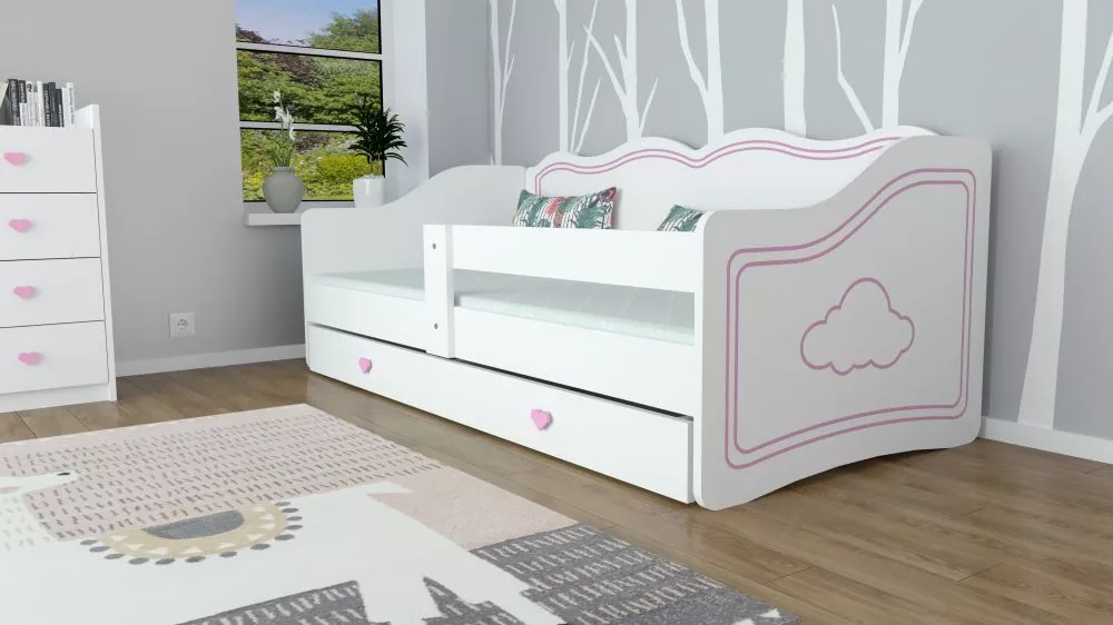 Bērnu gulta Royal Cloud 80x160 ar stelāžu Guļamvietas platums: 80 cm, Guļamvietas garums: 160 cm, · 84 × 164 × 70 cm