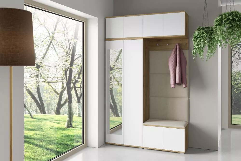 Apavu plaukts Sevilla 3 Trinity Korpusa krāsa: ozols artisan + balts, · 140 × 225 × 40 cm