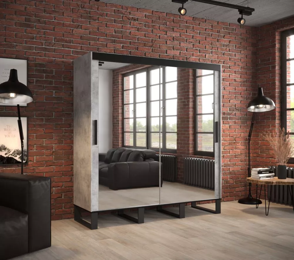 Skapis Loft T3 · Betons · 200 × 62 × 212 cm