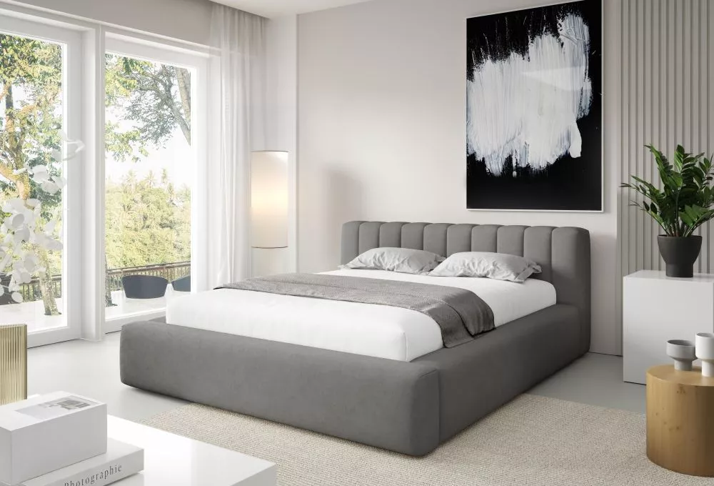 Gulta Bormio Standard ar stelāžu Guļamvietas platums: 120 cm, Guļamvietas garums: 200 cm, stelāžas tips: koka, · Pelēks 