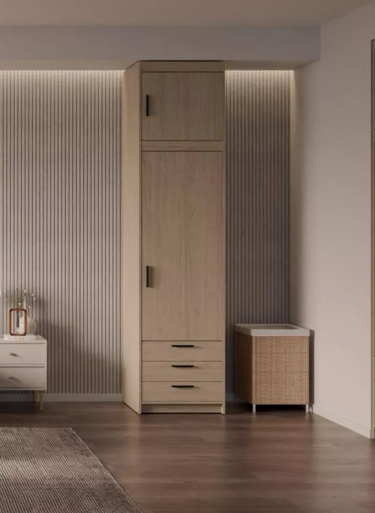 Skapis Elena 1D3S Premium · Ozols · 59.9 × 53 × 245.5 cm