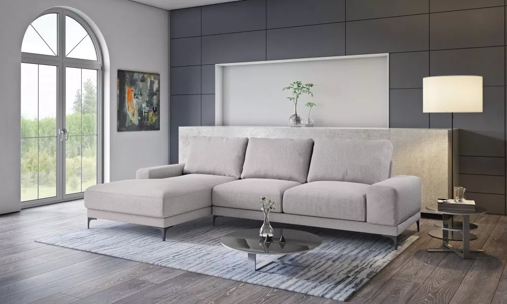 Dīvāns Ricardo Standard · Gaiši pelēks · 170 × 311 × 85 cm