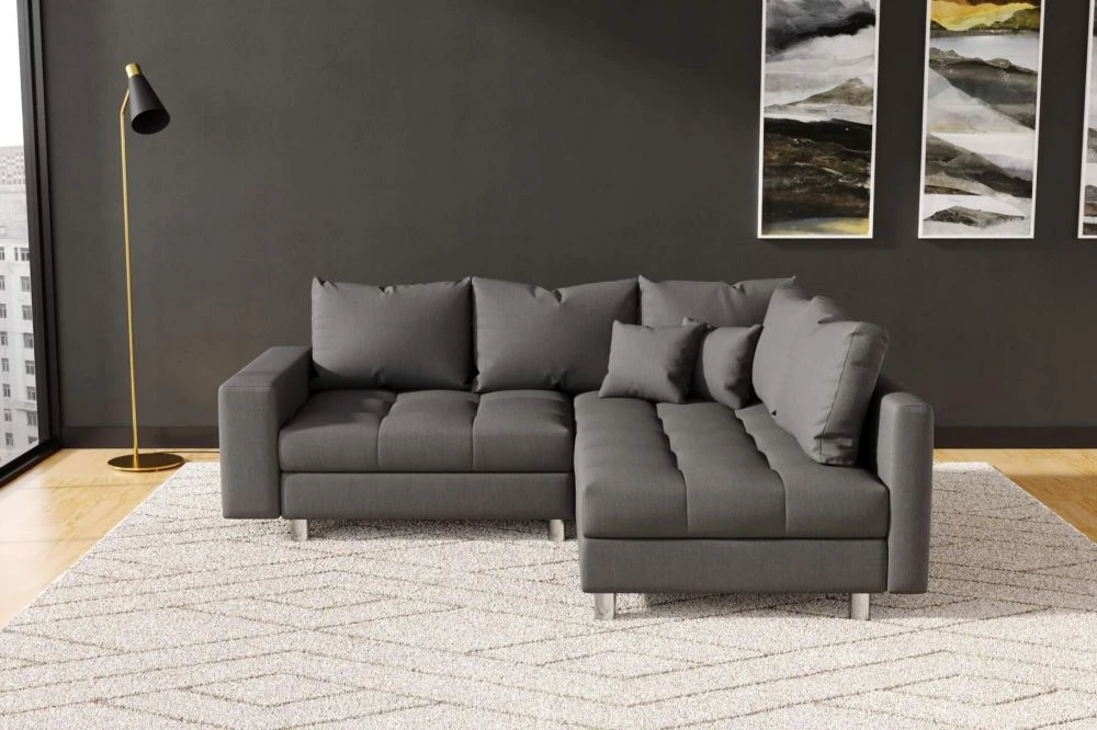 Dīvāns Kent L Standard · Tumši pelēks · 194 × 218 × 75 cm