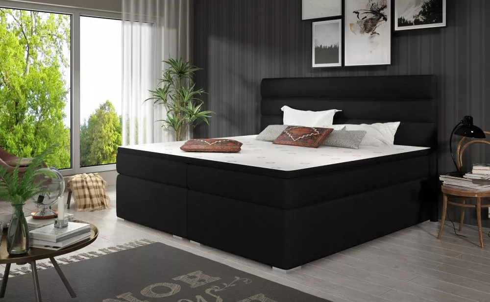 Gulta Softy Standard Guļamvietas platums: 140 cm, Guļamvietas garums: 200 cm, · Melns · 142 × 207 × 122 cm