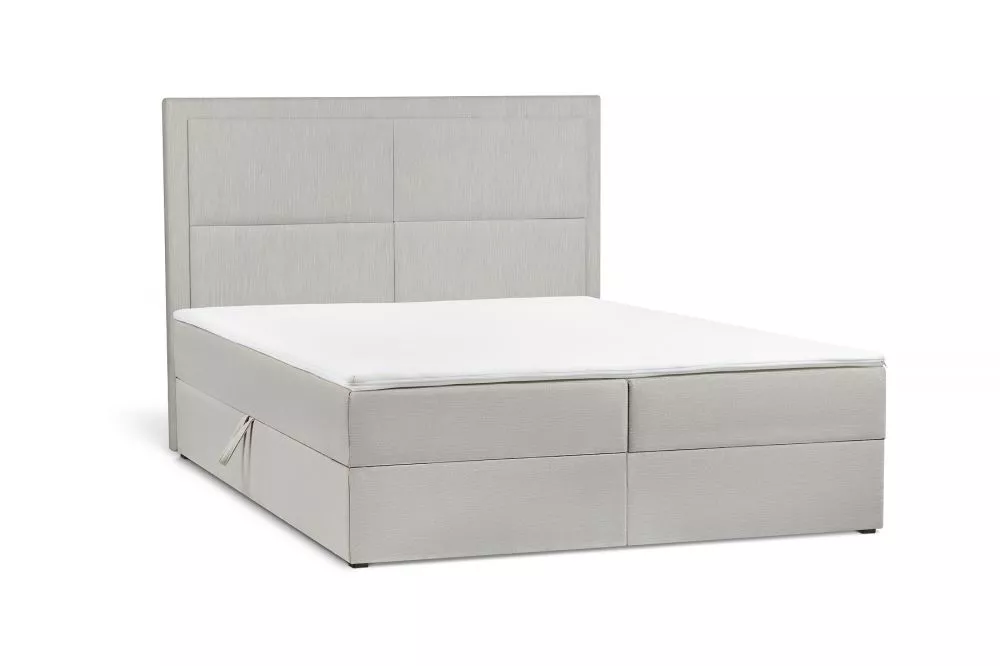 Gulta Giglio Boxspring standard Guļamvietas platums: 200 cm, Guļamvietas garums: 200 cm, · Gaiši pelēks · 202 × 207 × 12