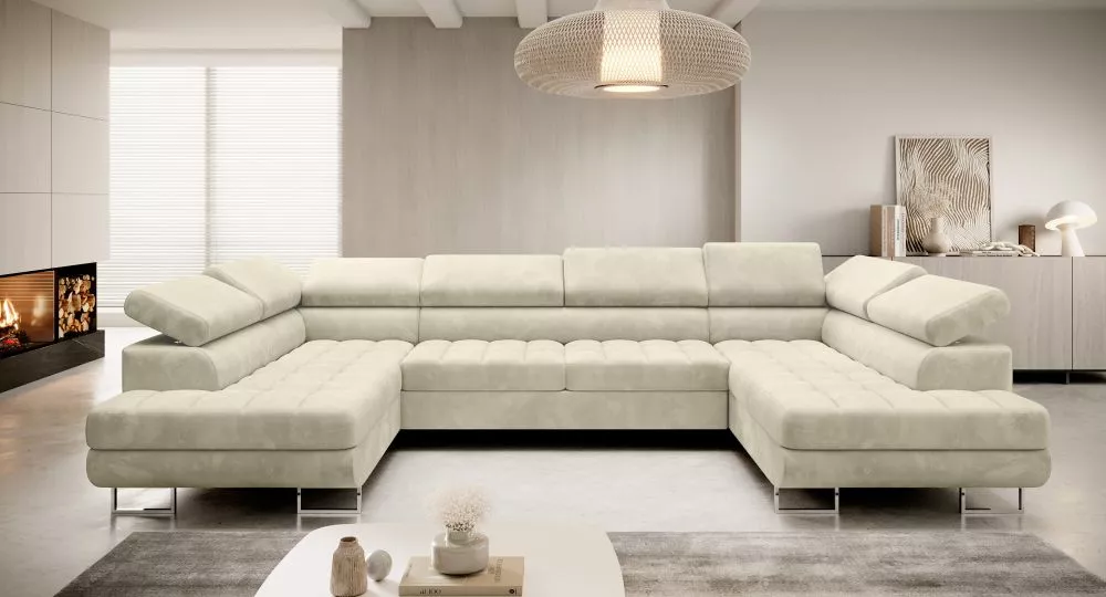 Dīvāns Corner 158 Premium standard · Krēma · 201 × 335 × 87 cm