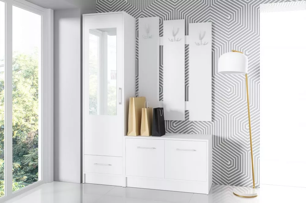 Koridora iekārta Maxi 140 · Balts · 140 × 40 × 190 cm