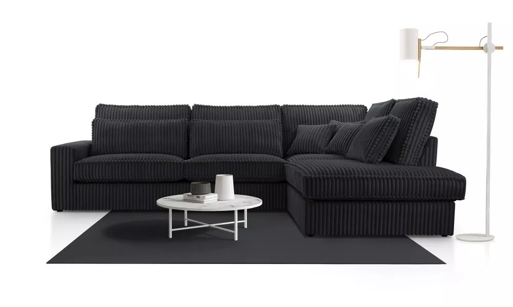 Dīvāns Cobra Tilia Standard · Melns · 224 × 314 × 89 cm