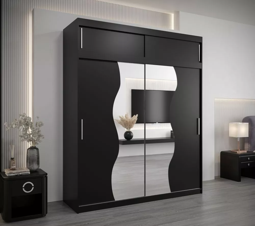 Skapis Madryt Plus · Melns · 200 × 62 × 240 cm