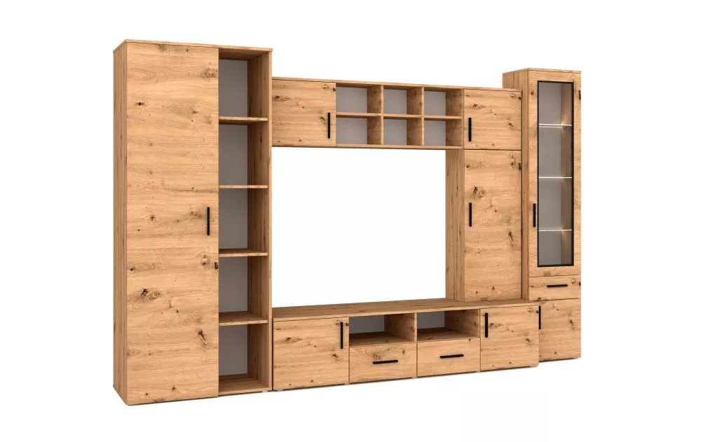 Sekcija Larisa ar LED Korpusa krāsa: ozols votāns, · 305 × 52 × 202 cm