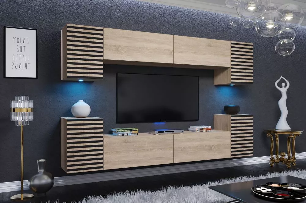 Sekcija Sigma ar LED · Ozols sonoma · 240 × 35 × 170 cm