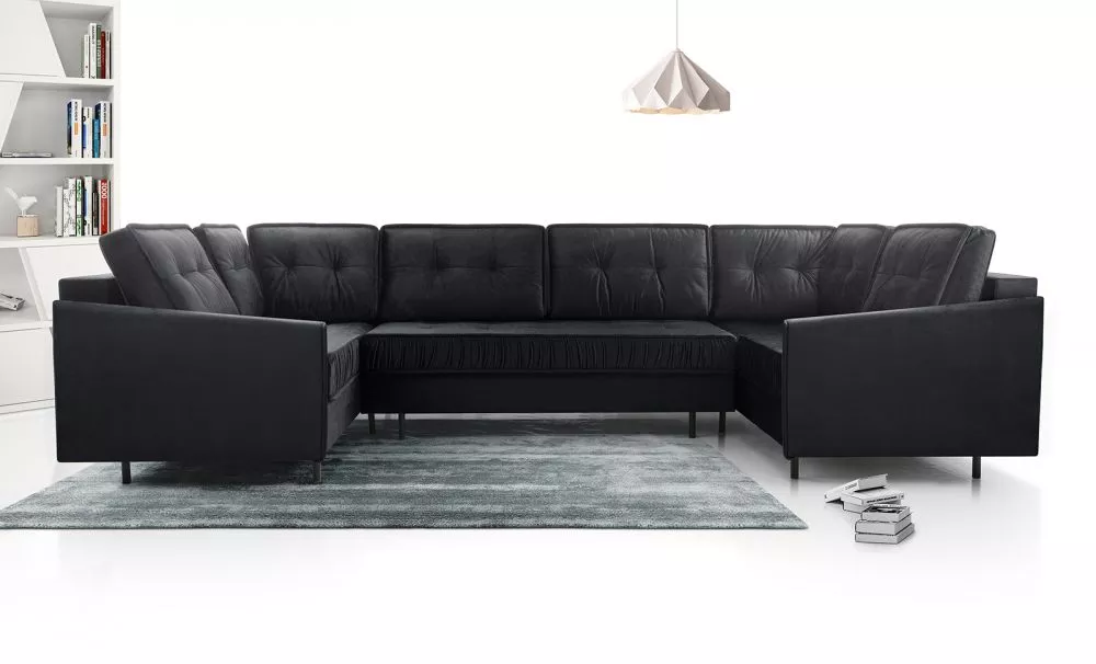 Dīvāns Alaskan U Standard · Grafīts · 177 × 365 × 105 cm