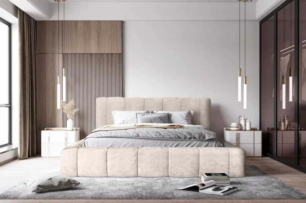 Gulta Como Standard ar stelāžu Guļamvietas platums: 140 cm, Guļamvietas garums: 200 cm, stelāžas tips: koka, · Bēšs · 17