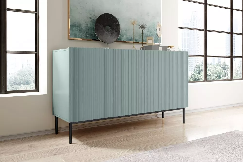Kumode Nicole K150 3D Black · Gaiši zils · 150 × 45 × 85 cm