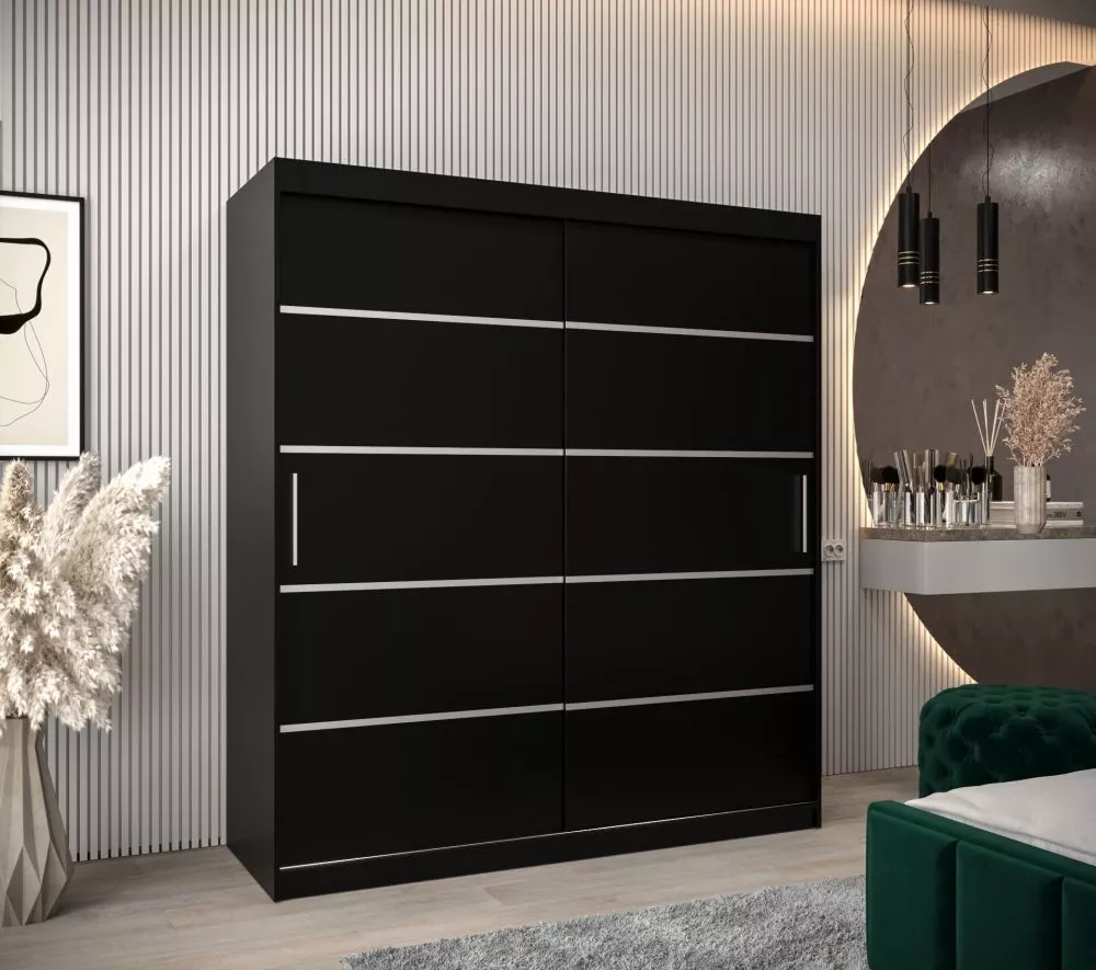 Skapis Verona 1 · Melns · 180 × 62 × 200 cm