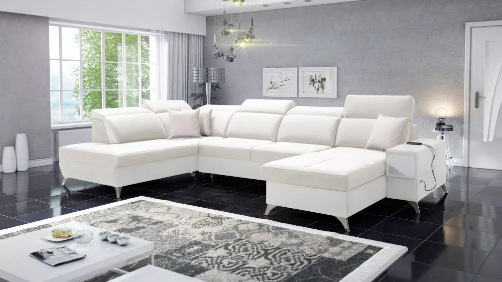 Dīvāns Deus 6 Premium Standard · Krēma + balts · 224 × 364 × 83 cm