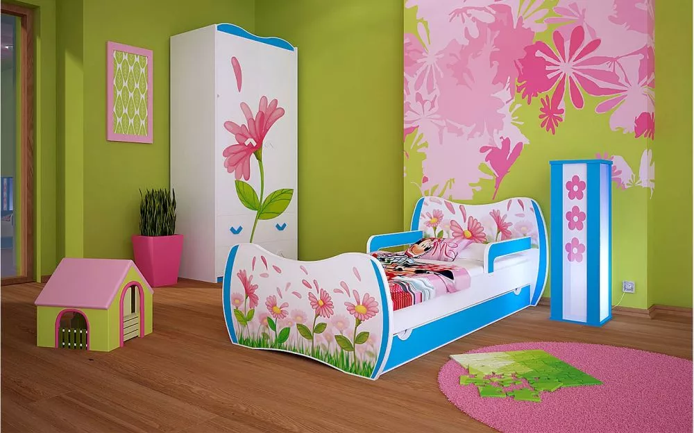 Bērnu gulta Dream L02 140x70 DM16 ar stelāžu Guļamvietas platums: 70 cm, Guļamvietas garums: 140 cm, · 94 × 144 × 71 cm