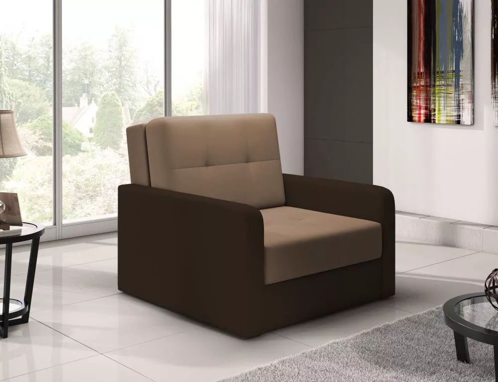 Mīksts krēsls Top 1 Standard · Gaiši brūns + brūns · 104 × 104 × 92 cm