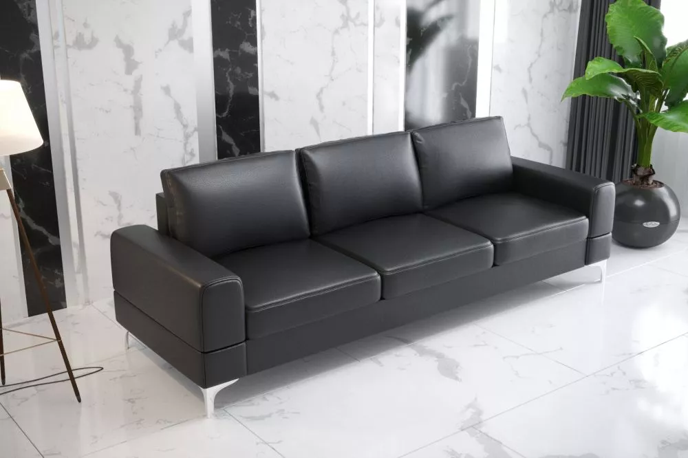 Dīvāns Aria DL Standard · Melns · 97 × 250 × 88 cm