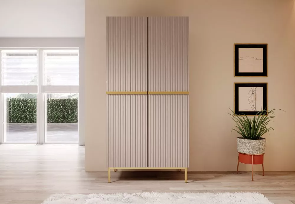 Skapis Nicole SZ100 2D Gold · Rozā · 100 × 62 × 220 cm