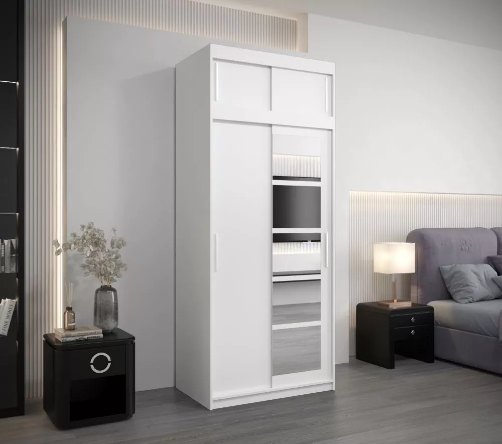 Skapis Roma 1 Premium · Balts · 100 × 62 × 240 cm