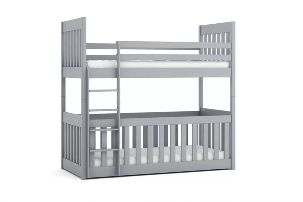 Bērnu gulta Cris ar stelāžām Guļamvietas platums: 80 cm, Guļamvietas garums: 200 cm, · Pelēks · 87 × 208 × 171 cm