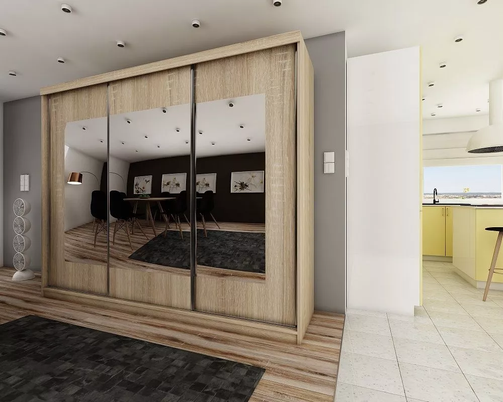 Skapis Top 6 ar LED · Ozols sonoma · 250 × 62 × 200 cm