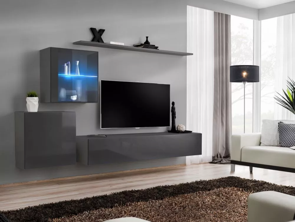 Sekcija Switch 15 · Grafīts · 250 × 40 × 150 cm
