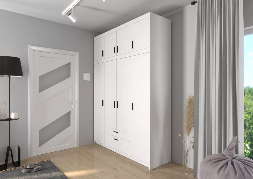Skapis Elena 4D Premium · Balts · 176.3 × 53 × 245.5 cm