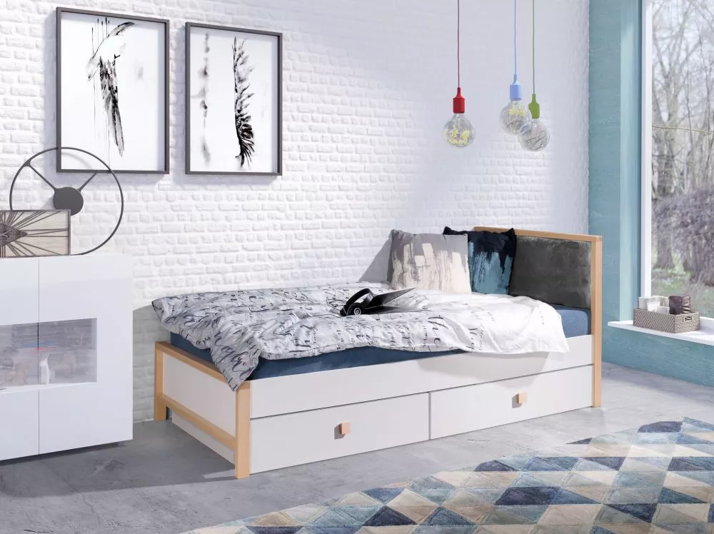 Bērnu gulta Zara ar stelāžu Guļamvietas platums: 80 cm, Guļamvietas garums: 180 cm, · 87 × 190 × 90 cm