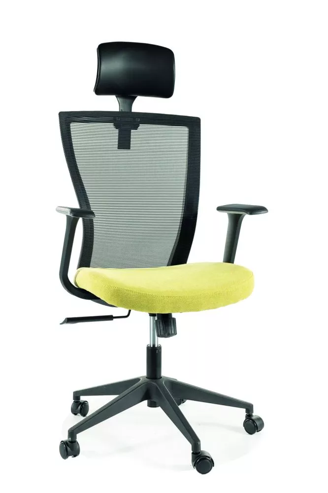 Datorkrēsls Q-328H Korpusa krāsa: gaiši zaļš, Elementu krāsa: melns, · 62 × 97 cm