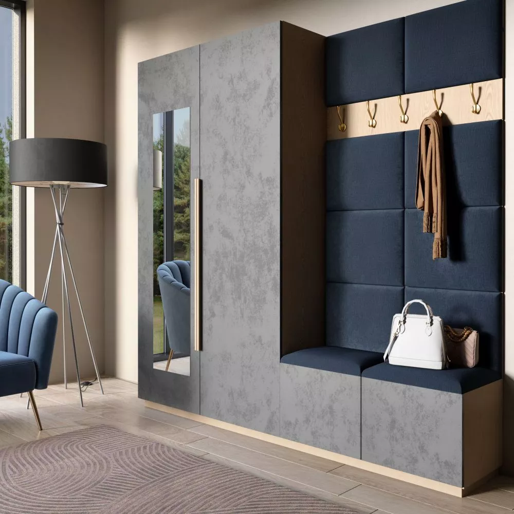 Panelis Quadratta 100x200 · Tumši zils · 200 × 100 cm