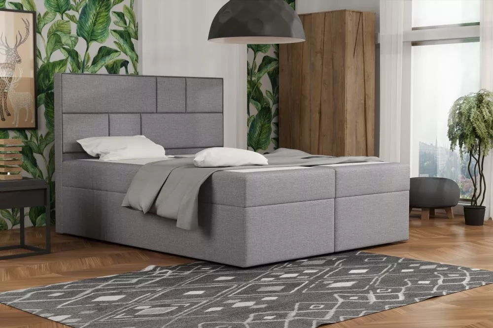 Gulta Modern 1 Standard Guļamvietas platums: 160 cm, Guļamvietas garums: 200 cm, · Gaiši pelēks · 162 × 210 × 120 cm
