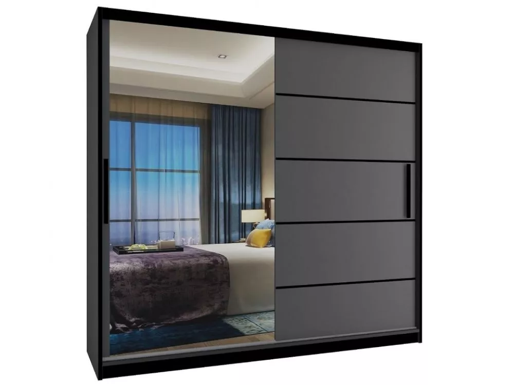 Skapis MZ SZ Black · 200 × 60 × 218 cm