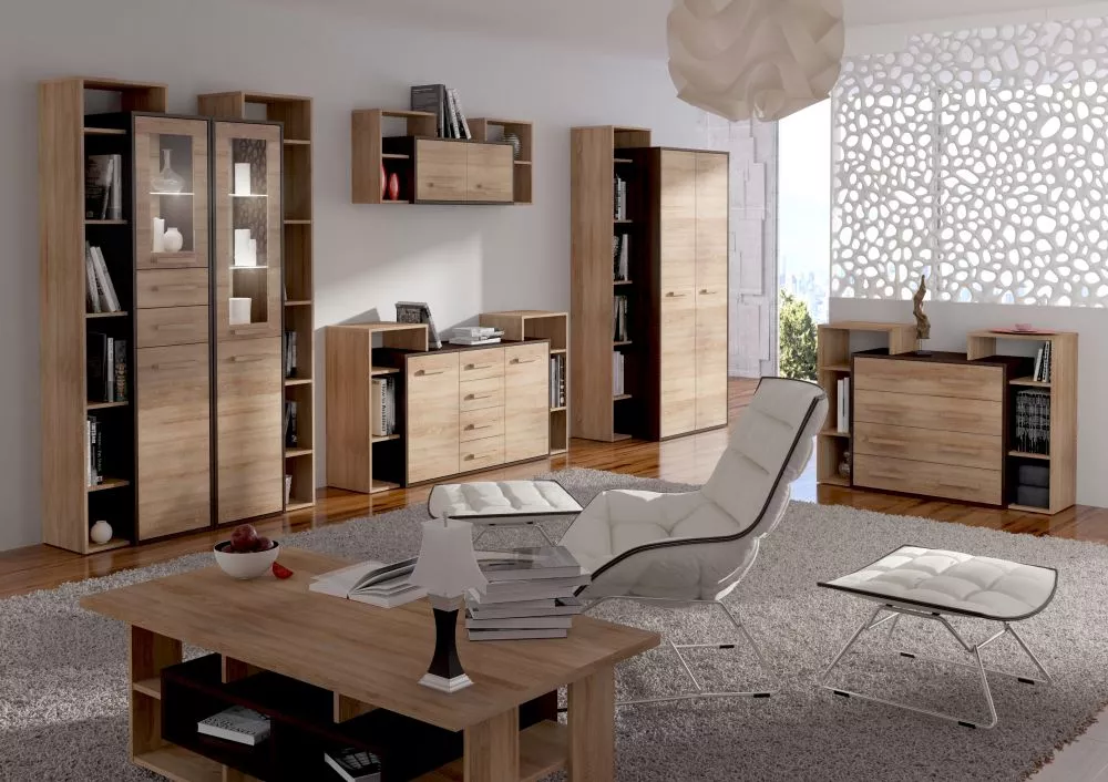 Komplekts Rio Z10 Korpusa krāsa: sonoma, Elementu krāsa: tumša sonoma, · 38 × 203 cm