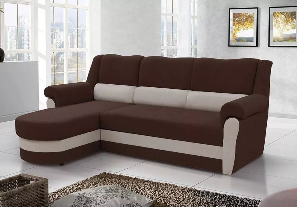 Dīvāns Bruno Standard · Brūns + bēšs · 170 × 240 × 96 cm