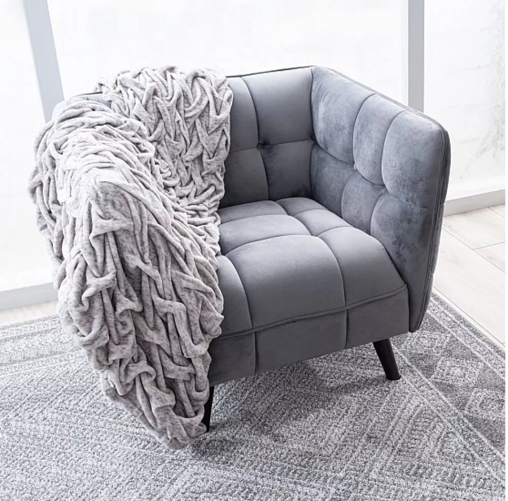 Krēsls Castello Velvet 1 · Pelēks · 78 × 92 × 60 cm