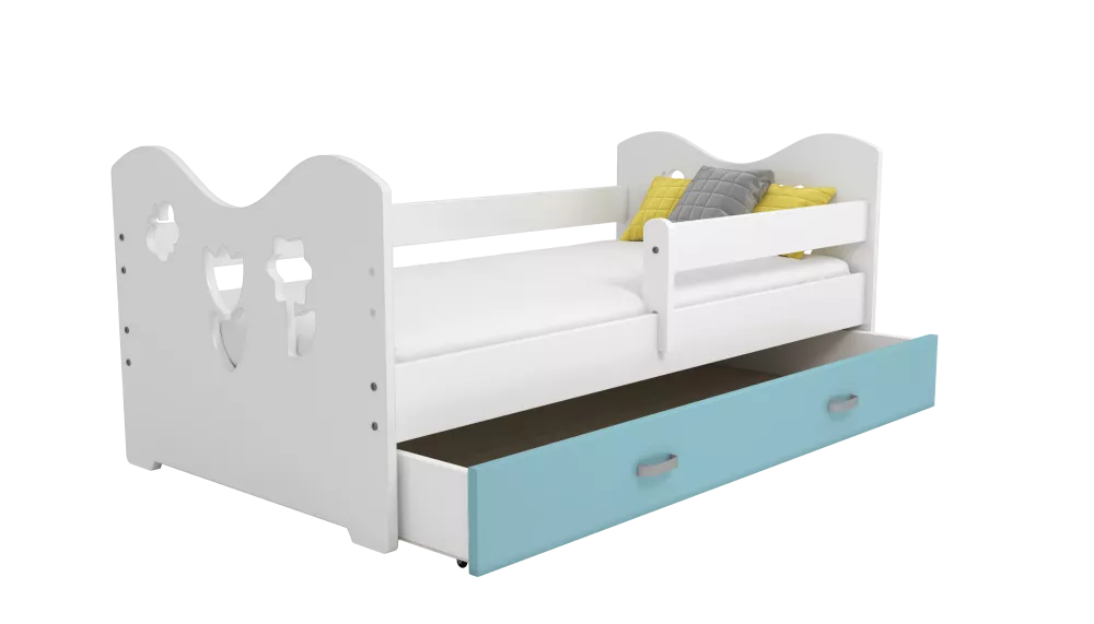 Bērnu gulta Miki B2 ar stelāžu Guļamvietas platums: 85 cm, Guļamvietas garums: 160 cm, · 80 × 164 × 65 cm