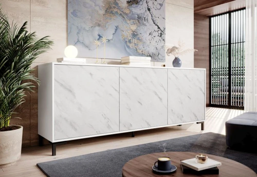 Kumode Marmo 3D 200 · Balts · 200 × 45 × 80.5 cm
