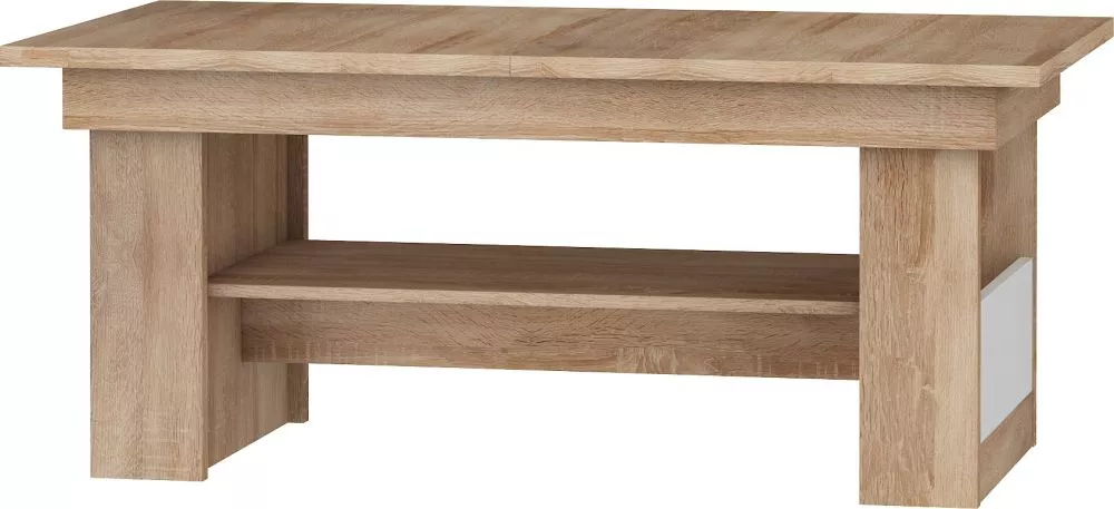 Žurnālgalds Maximus MXS 17 · Sonoma + balts spīdums · 125 × 68 × 53 cm