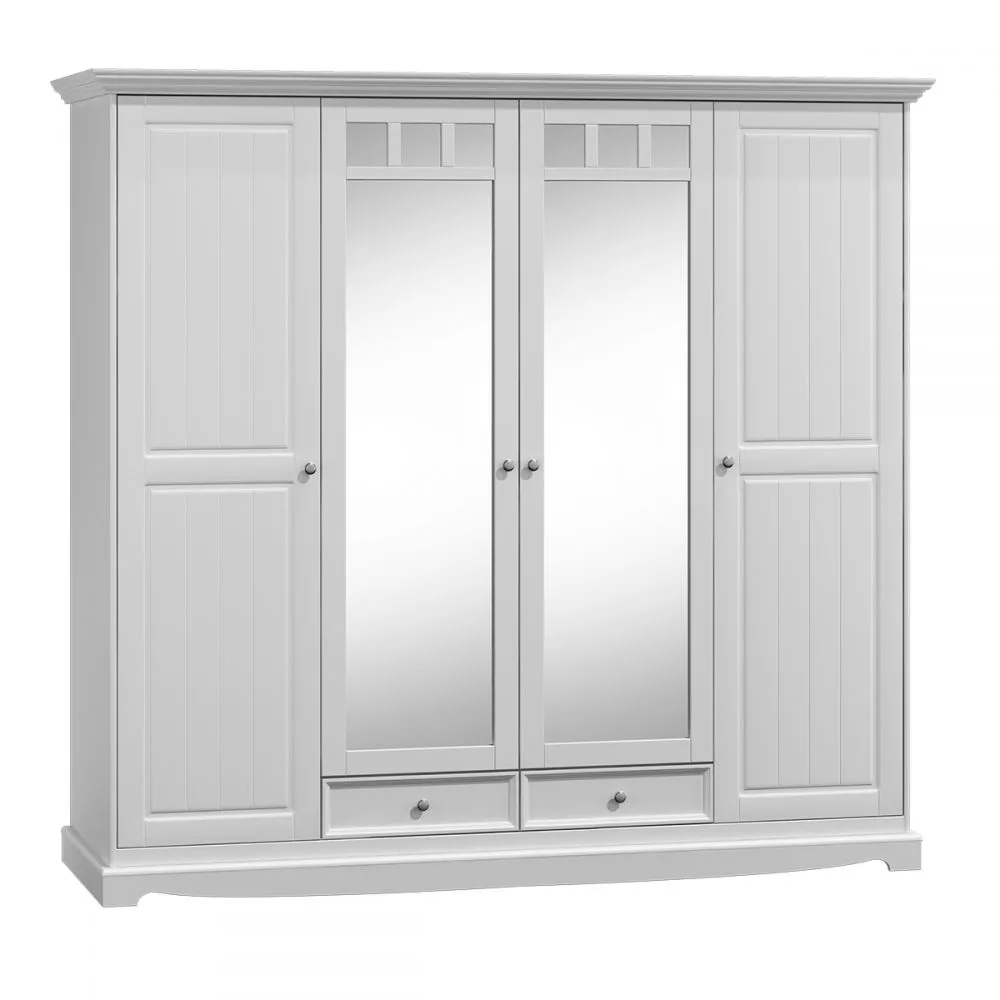 Skapis Belluno Elegante Szafa 4D · Balts · 203 × 65 × 190 cm
