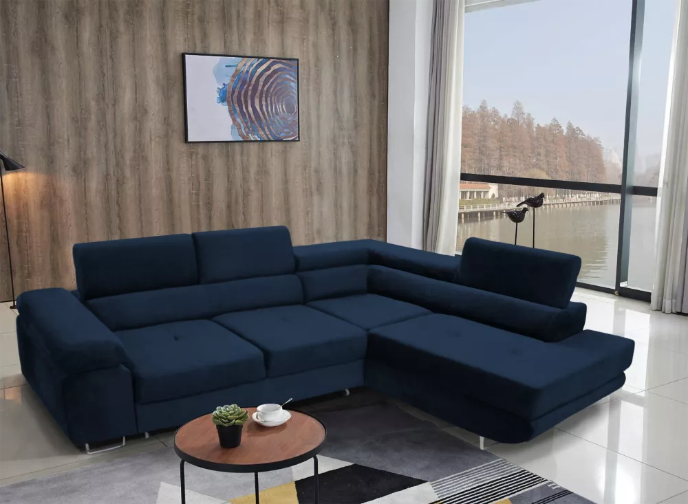 Dīvāns Anton L Premium Standard · Zils · 200 × 273 × 73 cm