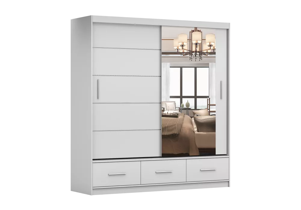 Skapis Florence · Balts · 204 × 61 × 218 cm