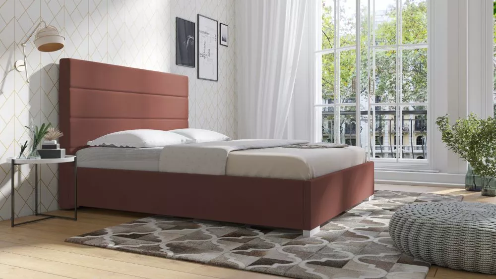 Gulta PK11 Basic ar stelāžu Guļamvietas platums: 90 cm, Guļamvietas garums: 200 cm, stelāžas tips: koka, · Rozā · 108 × 