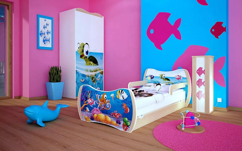 Bērnu gulta Dream L04 160x80 DM28 ar stelāžu Guļamvietas platums: 80 cm, Guļamvietas garums: 160 cm, · 104 × 164 × 71 cm