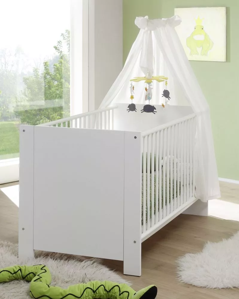 Bērnu gultiņa Olivia 01 70x140 ar stelāžu Guļamvietas platums: 70 cm, Guļamvietas garums: 140 cm, · Balts · 78 × 143 × 8